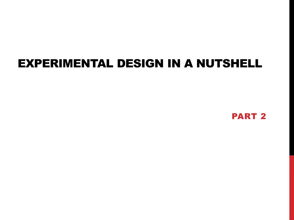 experimental design in a nutshell