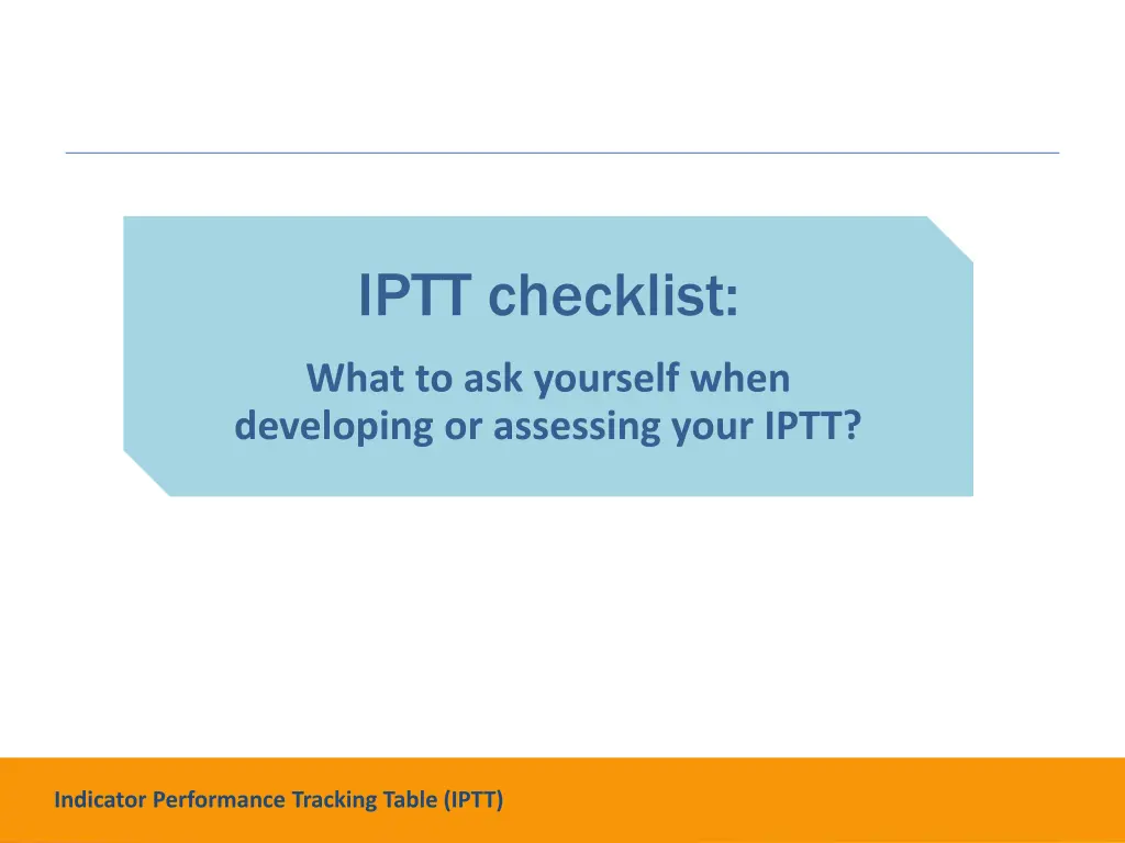 iptt checklist 1