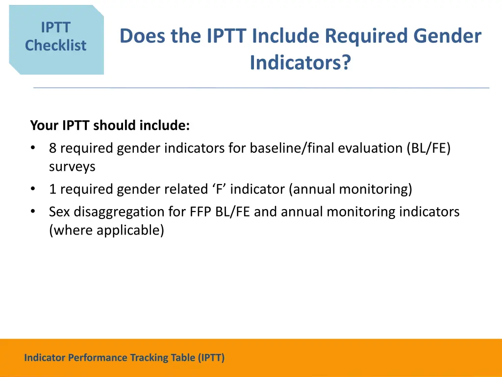 iptt checklist 10