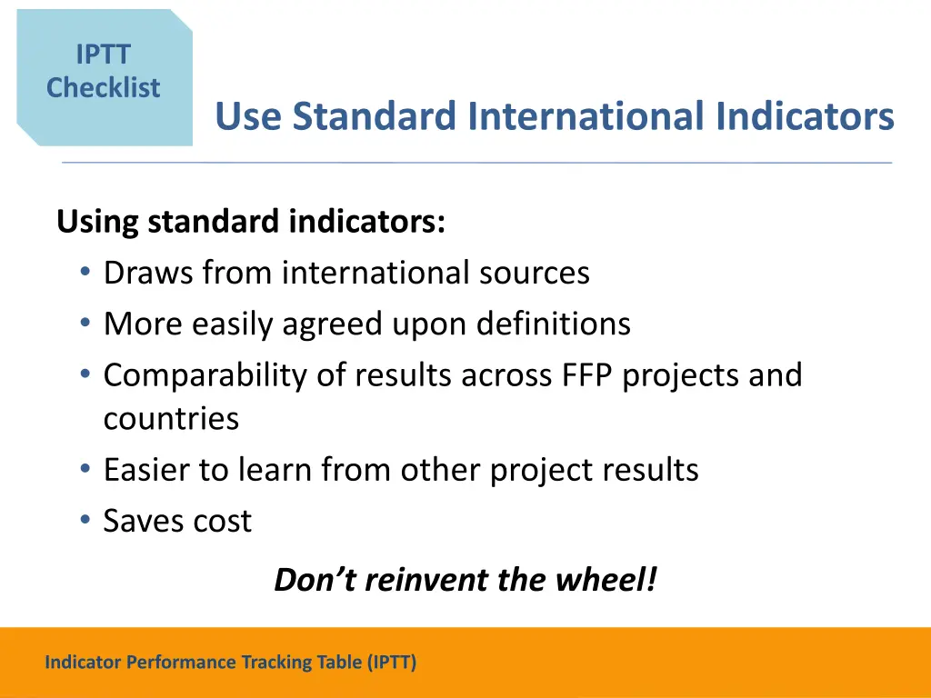 iptt checklist 11