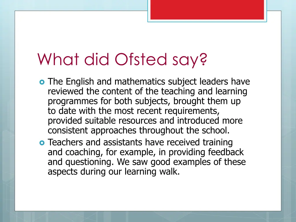 what did ofsted say 2