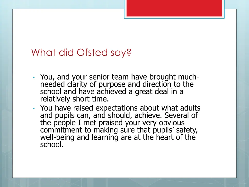 what did ofsted say