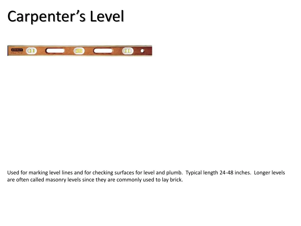 carpenter s level