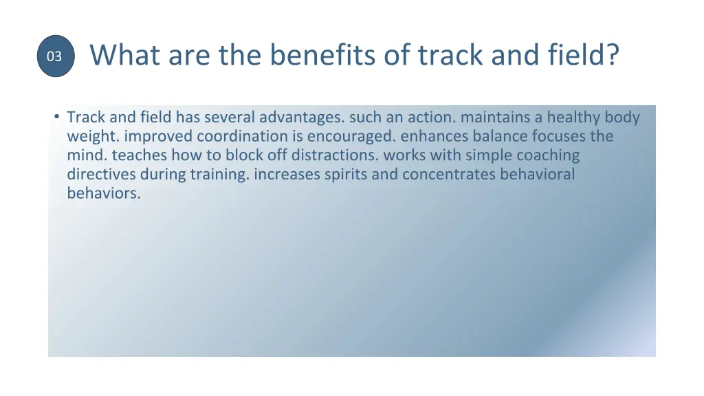 what are the benefits of track and field