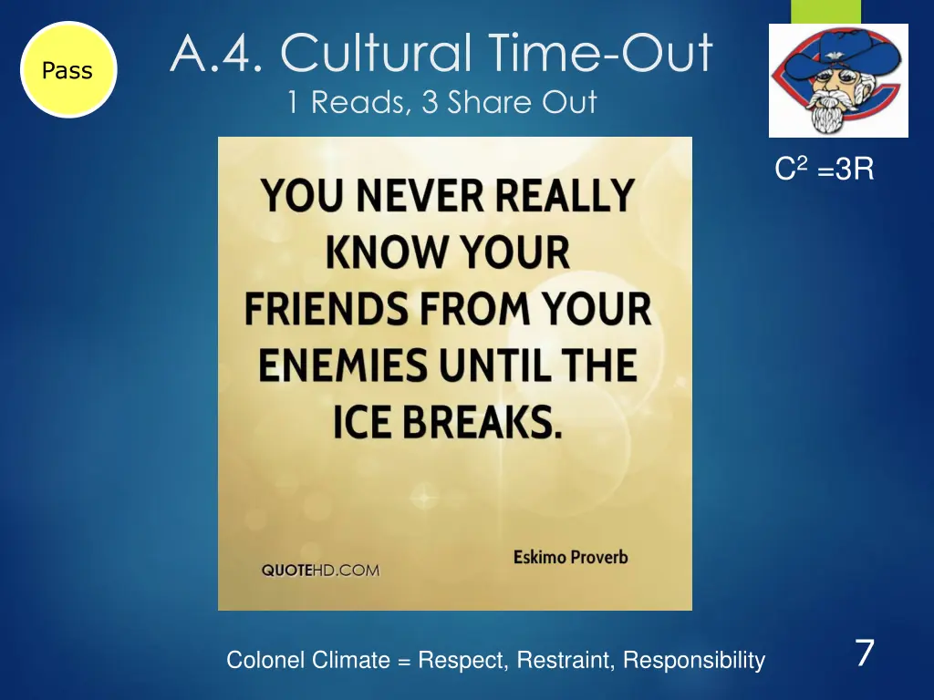 a 4 cultural time out 1 reads 3 share out