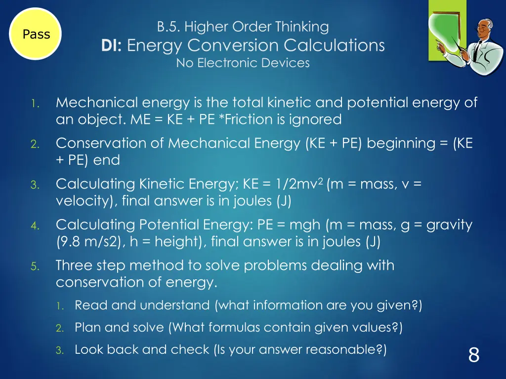 b 5 higher order thinking di energy conversion