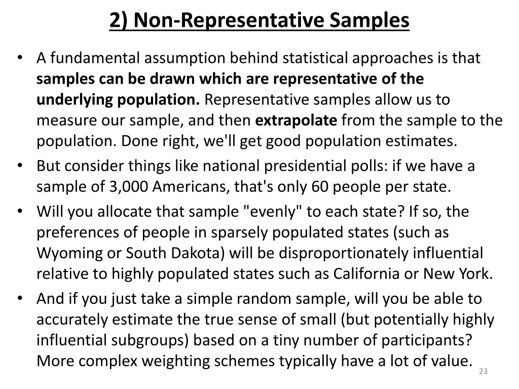 2 non representative samples