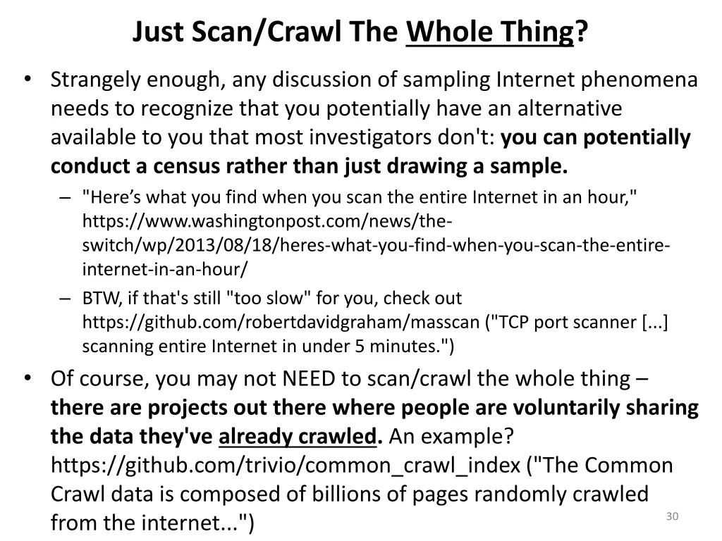 just scan crawl the whole thing