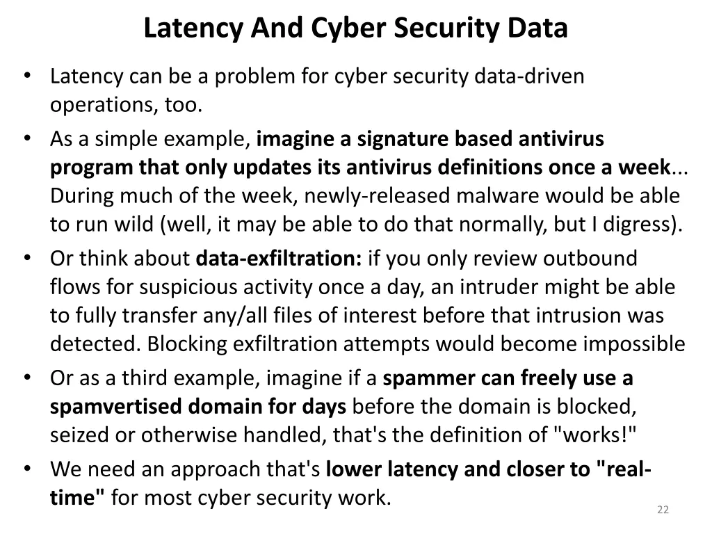 latency and cyber security data