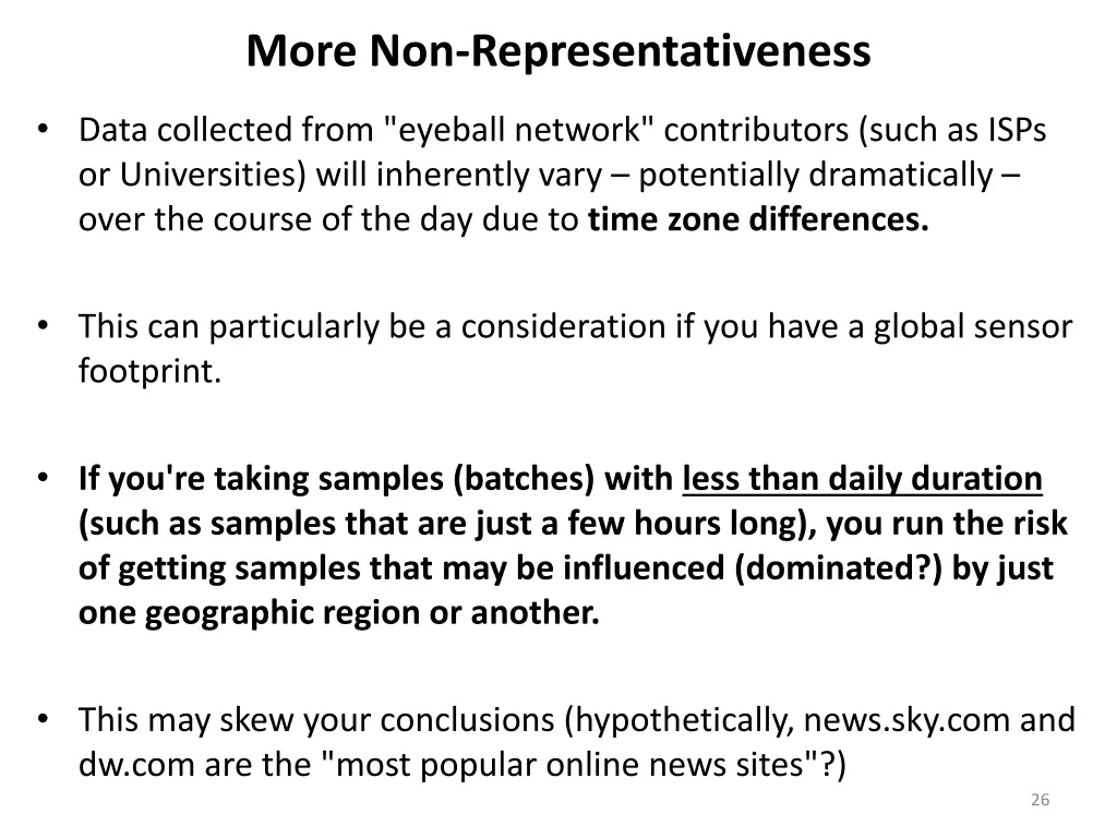 more non representativeness