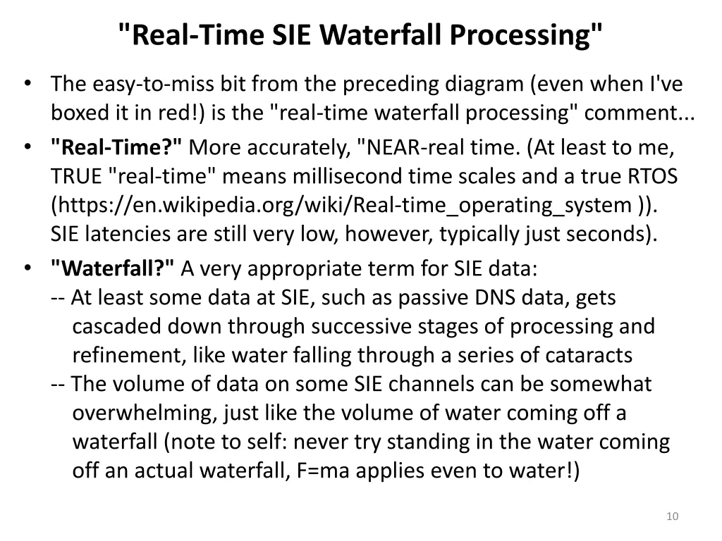 real time sie waterfall processing