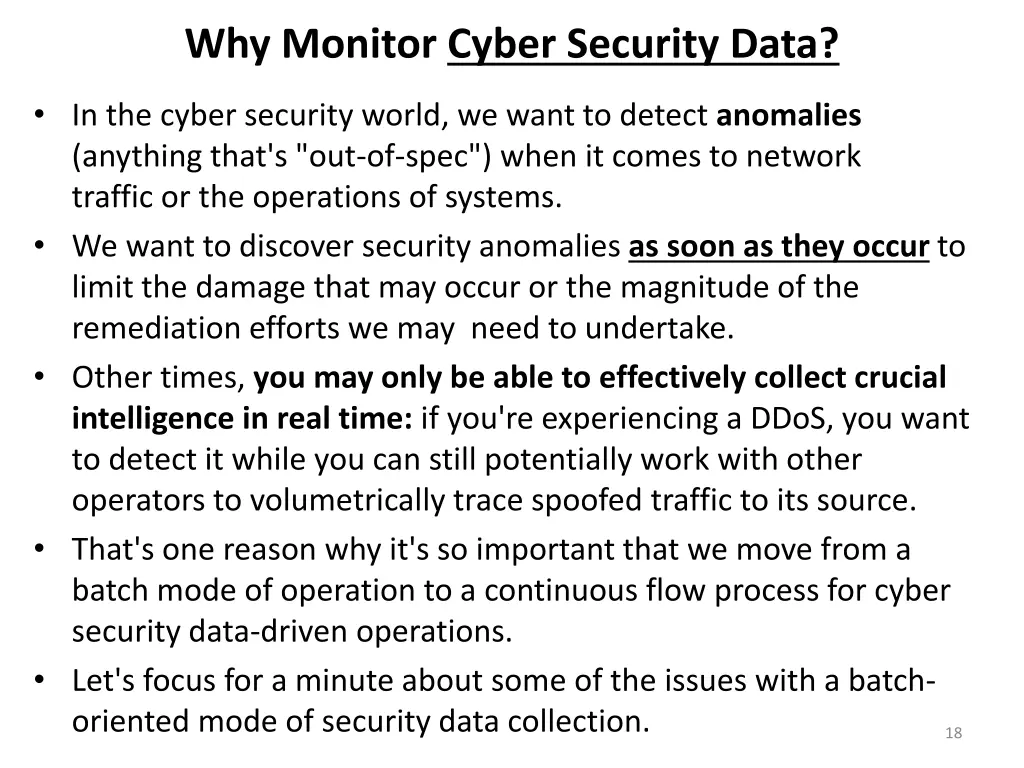 why monitor cyber security data