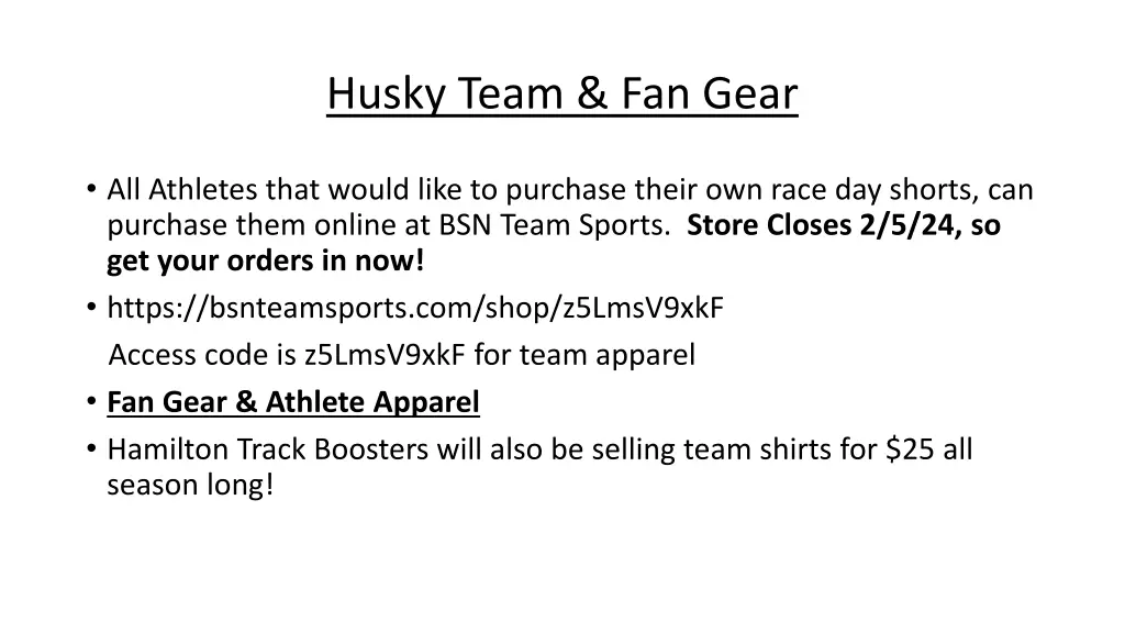 husky team fan gear