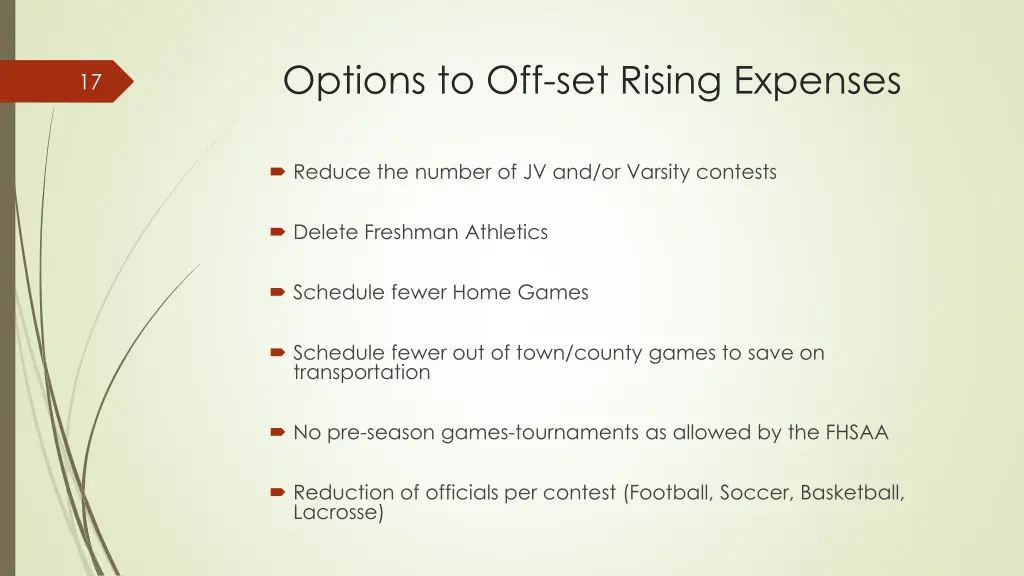 options to off set rising expenses