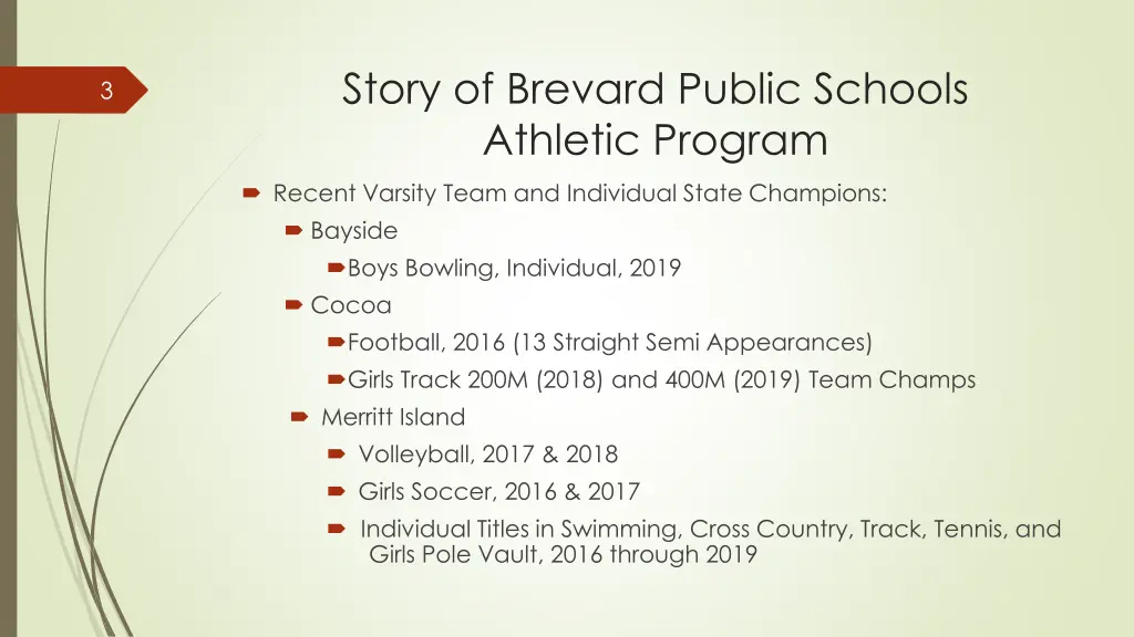 story of brevard public schools athletic program 1