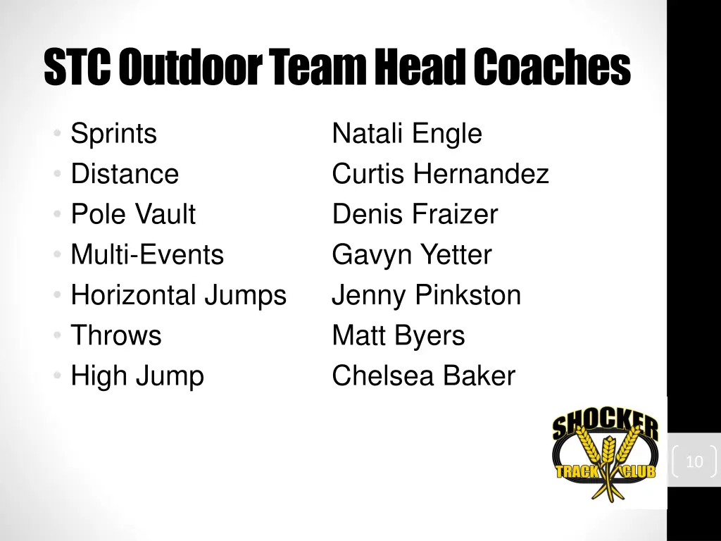 stc outdoor team head coaches