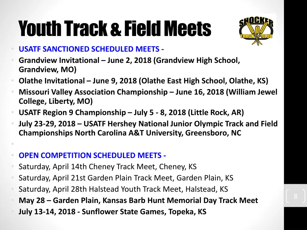 youth track field meets usatf sanctioned