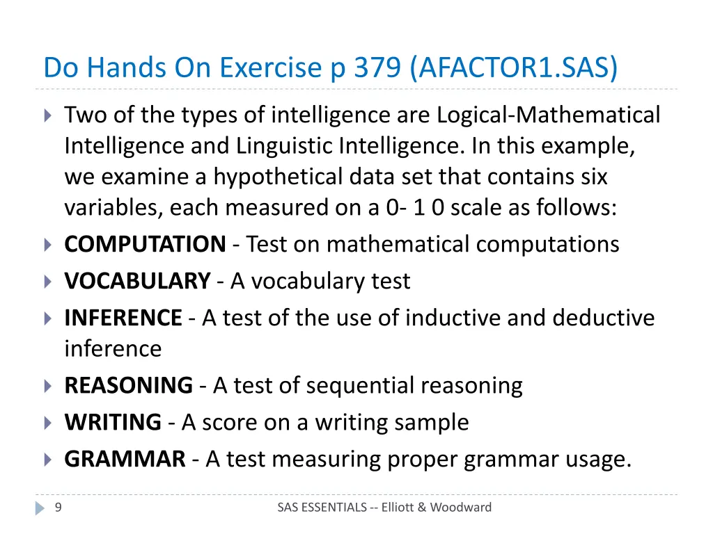 do hands on exercise p 379 afactor1 sas