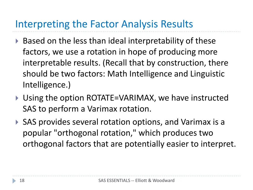 interpreting the factor analysis results