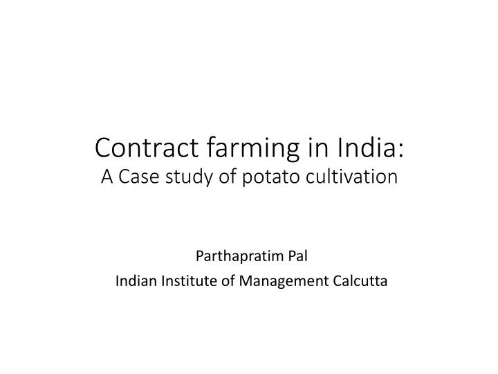 contract farming in india a case study of potato