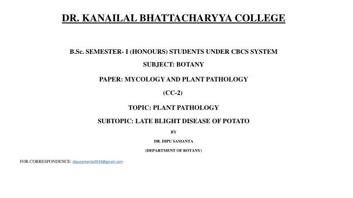 dr kanailal bhattacharyya college