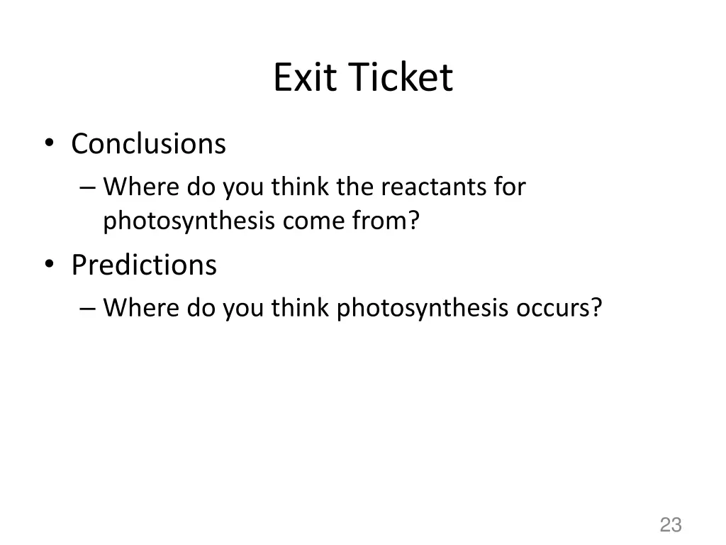 exit ticket