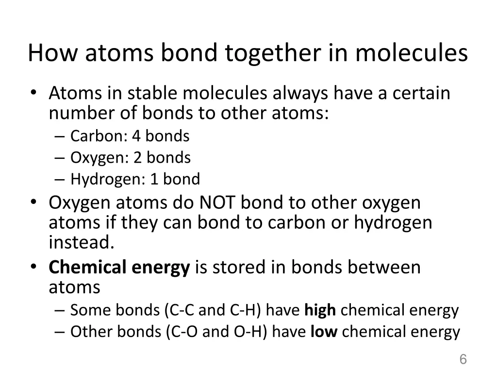 how atoms bond together in molecules