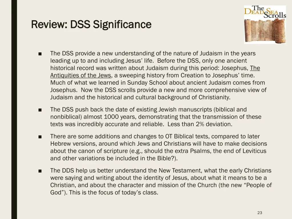 review dss significance review dss significance