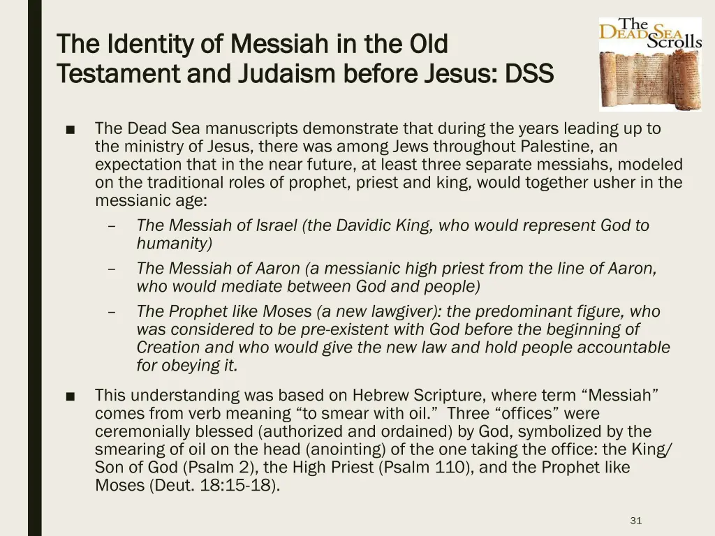 the identity of messiah in the old the identity 1