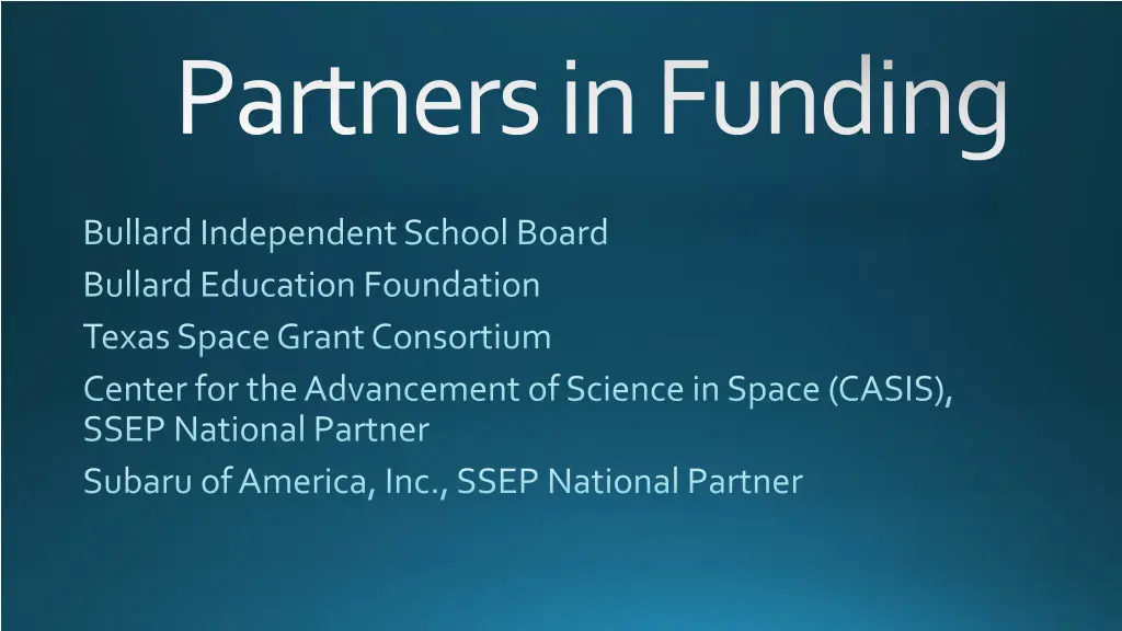 partners in funding