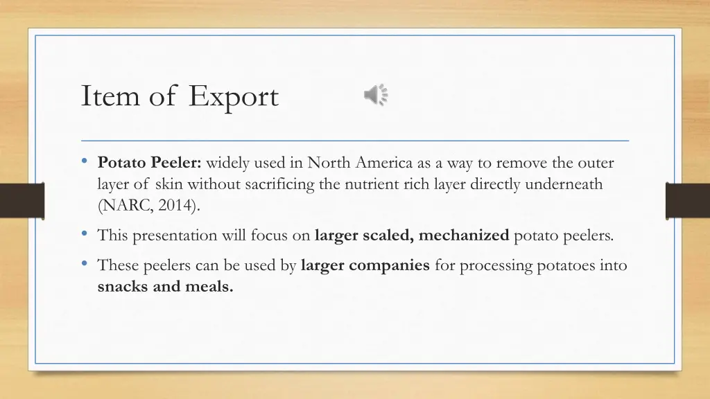 item of export