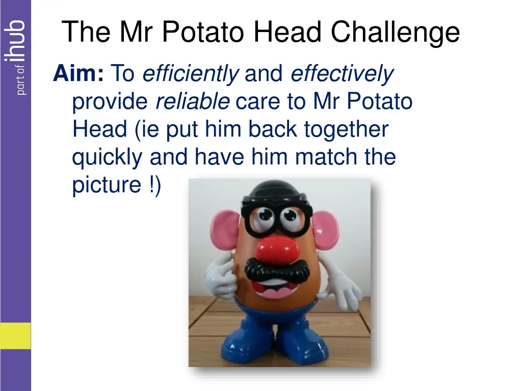 the mr potato head challenge aim to efficiently