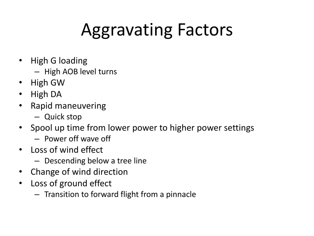 aggravating factors