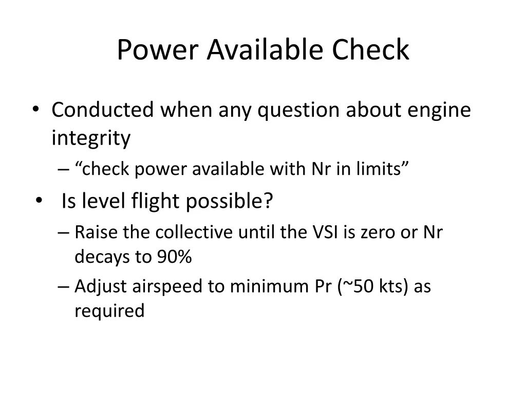 power available check