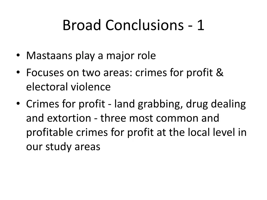 broad conclusions 1