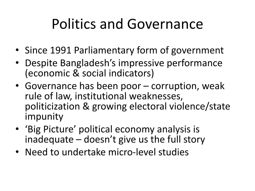 politics and governance