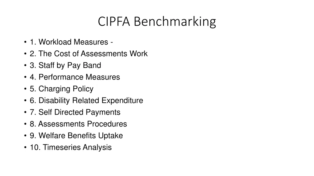 cipfa benchmarking