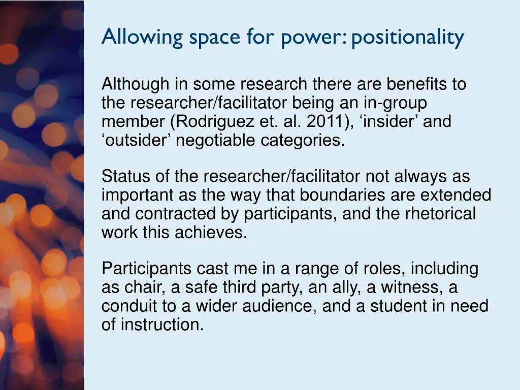 allowing space for power positionality