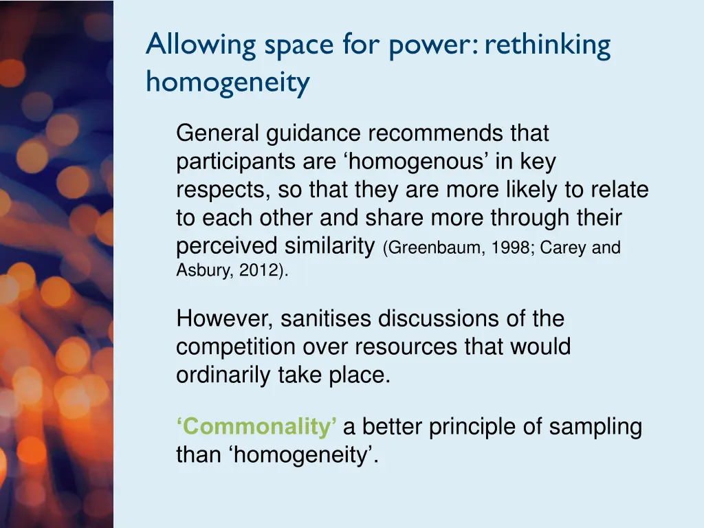 allowing space for power rethinking homogeneity