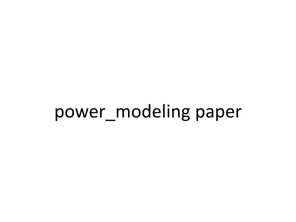 power modeling paper