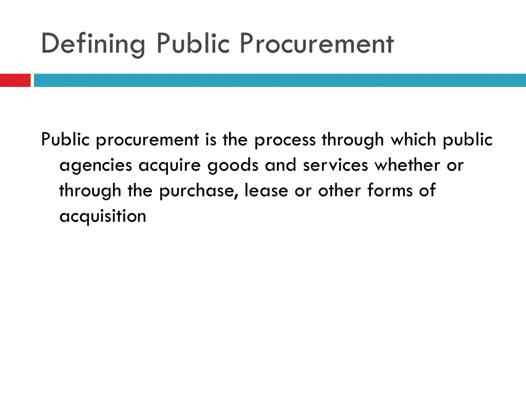 defining public procurement