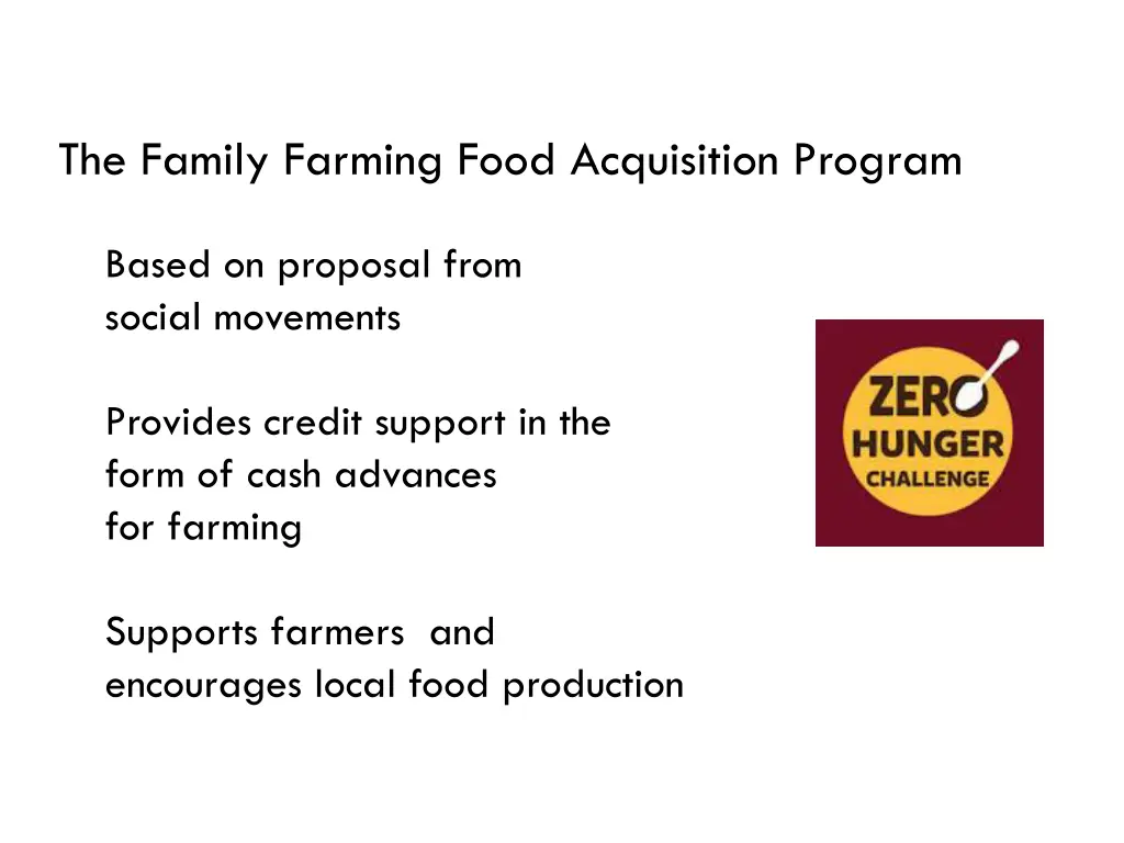 the family farming food acquisition program