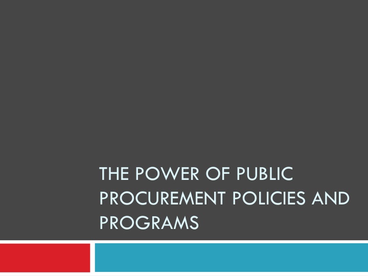 the power of public procurement policies