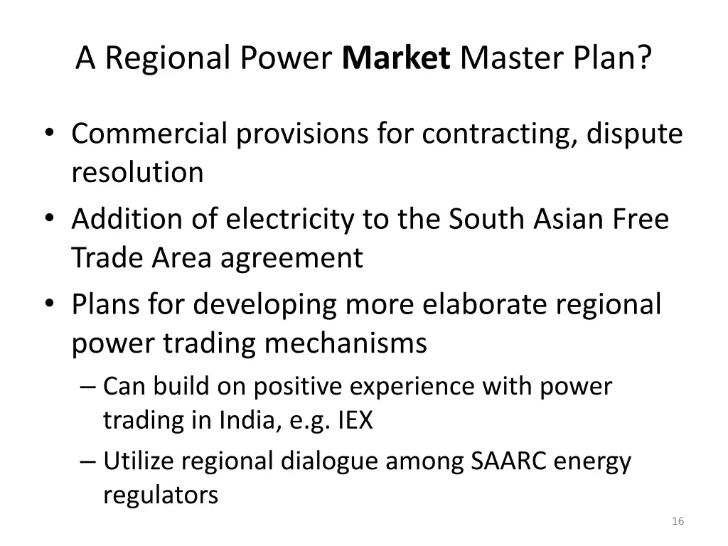 a regional power market master plan 1