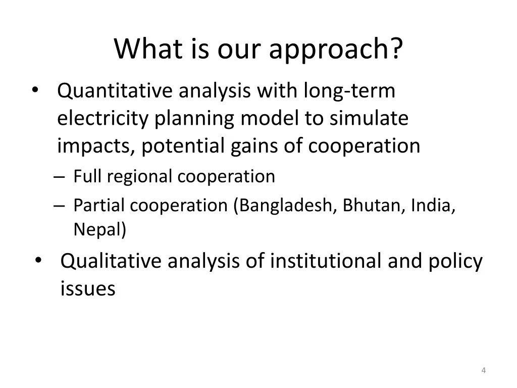 what is our approach quantitative analysis with