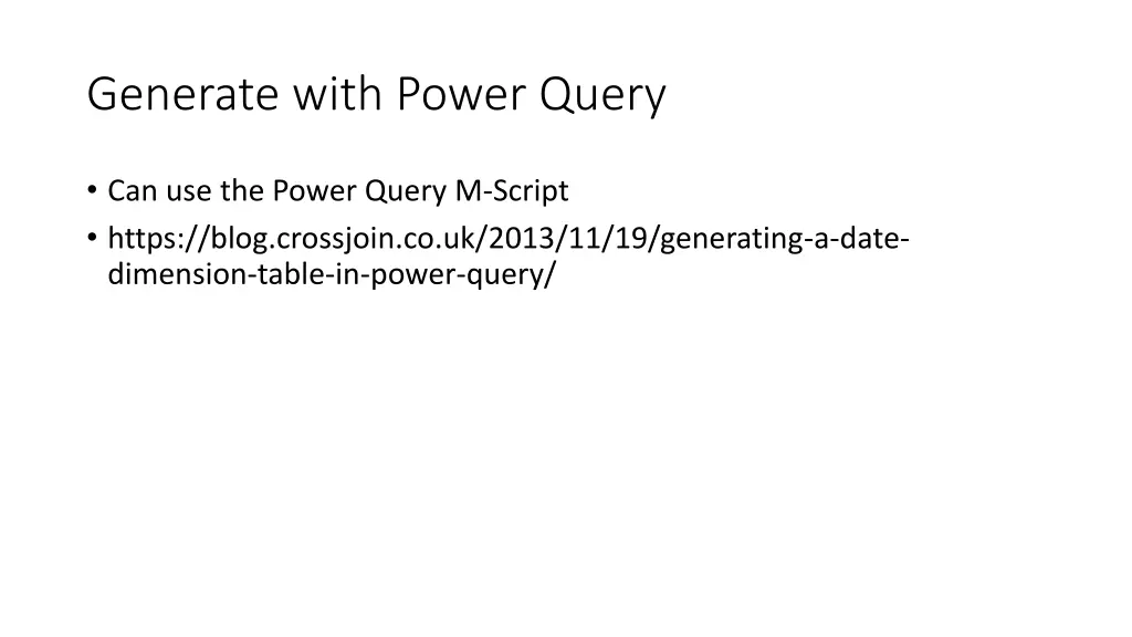 generate with power query