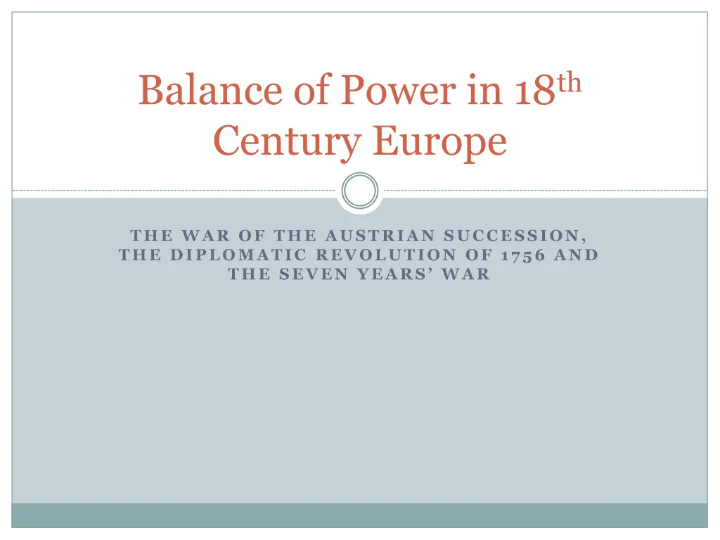 balance of power in 18 th century europe