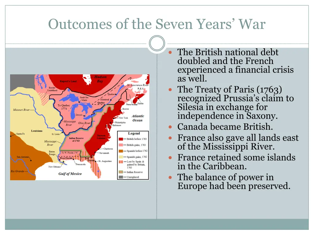 outcomes of the seven years war