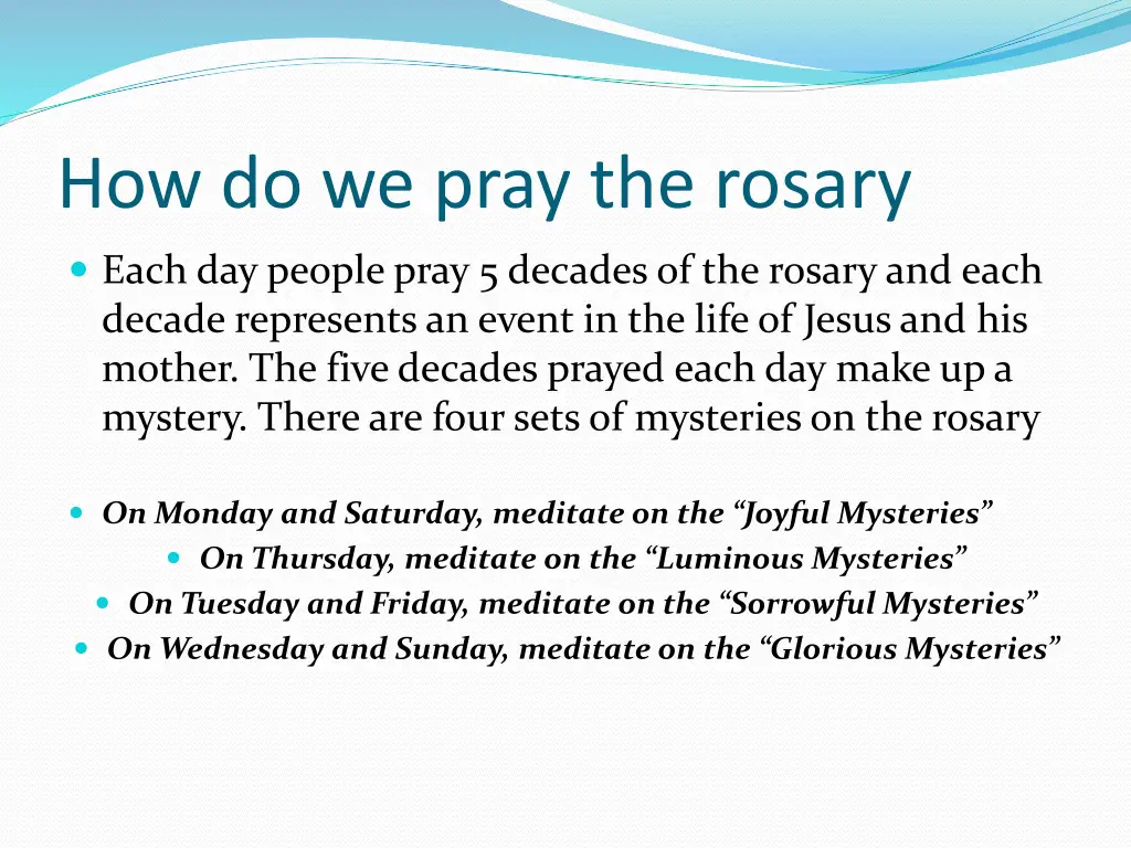 how do we pray the rosary