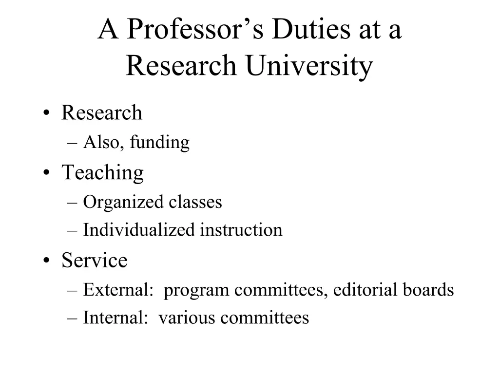 a professor s duties at a research university